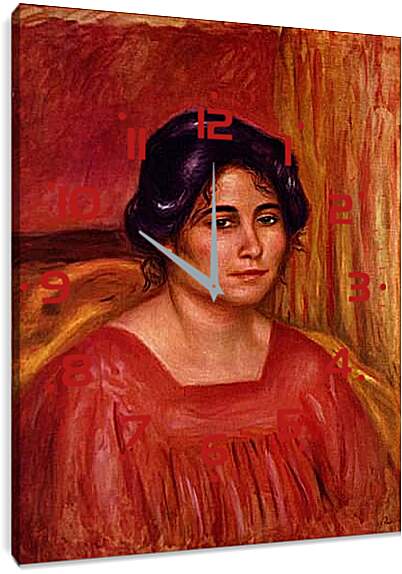 Часы картина - Габриэль в красной блузе. Пьер Огюст Ренуар