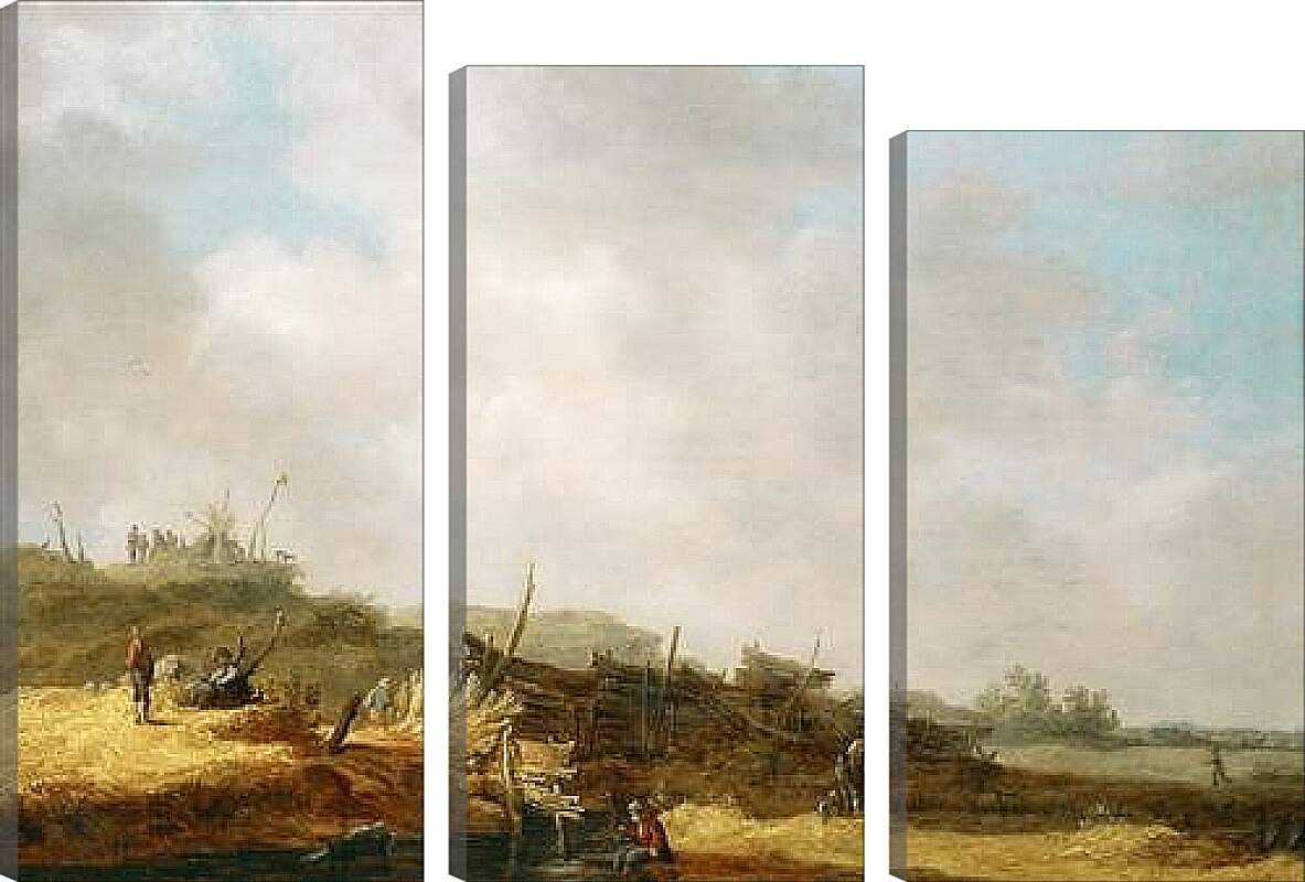 Модульная картина - Пейзаж с дюнами. Ян ван Гойен