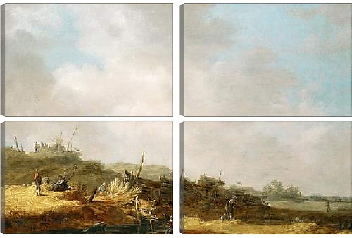 Модульная картина - Пейзаж с дюнами. Ян ван Гойен