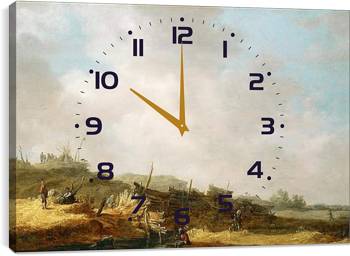 Часы картина - Пейзаж с дюнами. Ян ван Гойен
