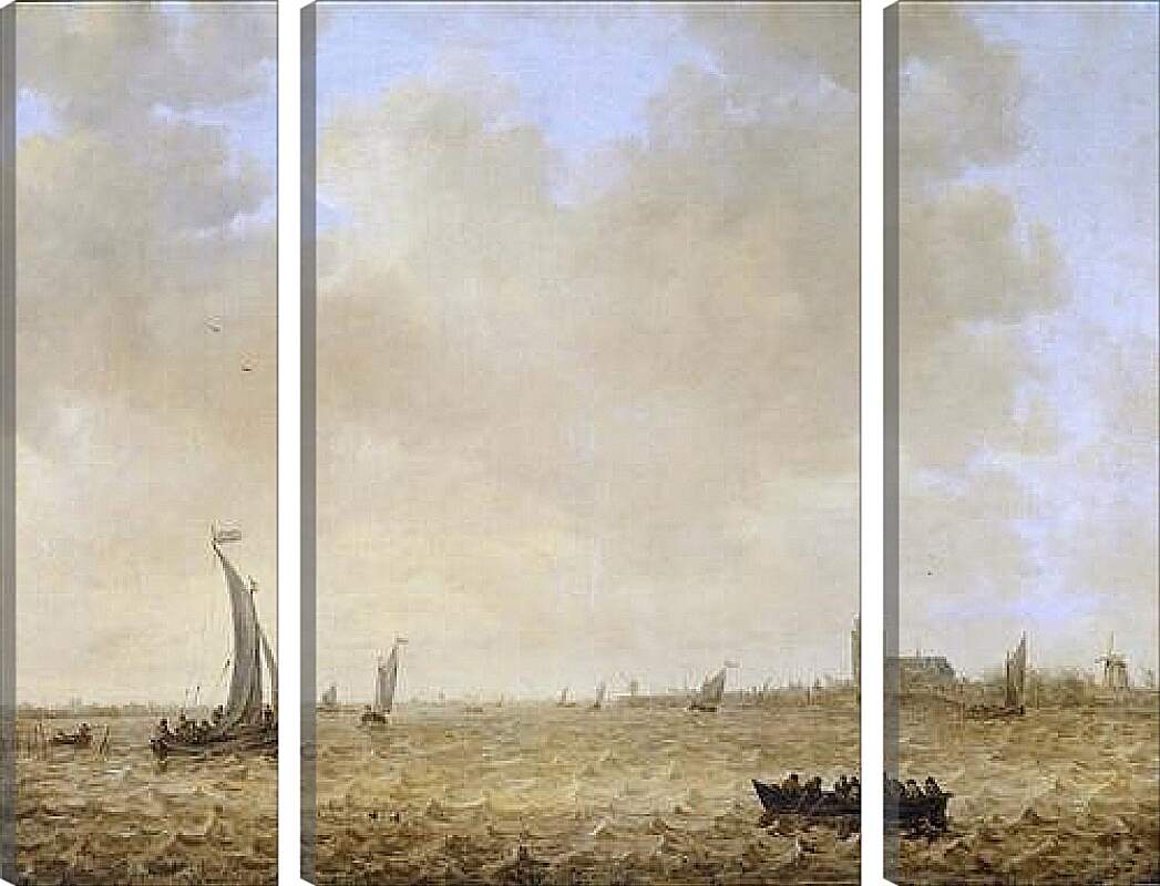Модульная картина - Вид Дордрехта из Оуде Маас. Ян ван Гойен