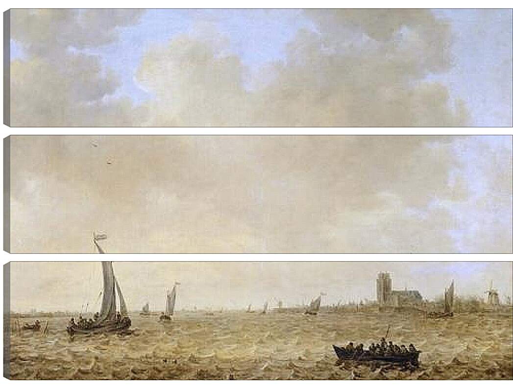 Модульная картина - Вид Дордрехта из Оуде Маас. Ян ван Гойен