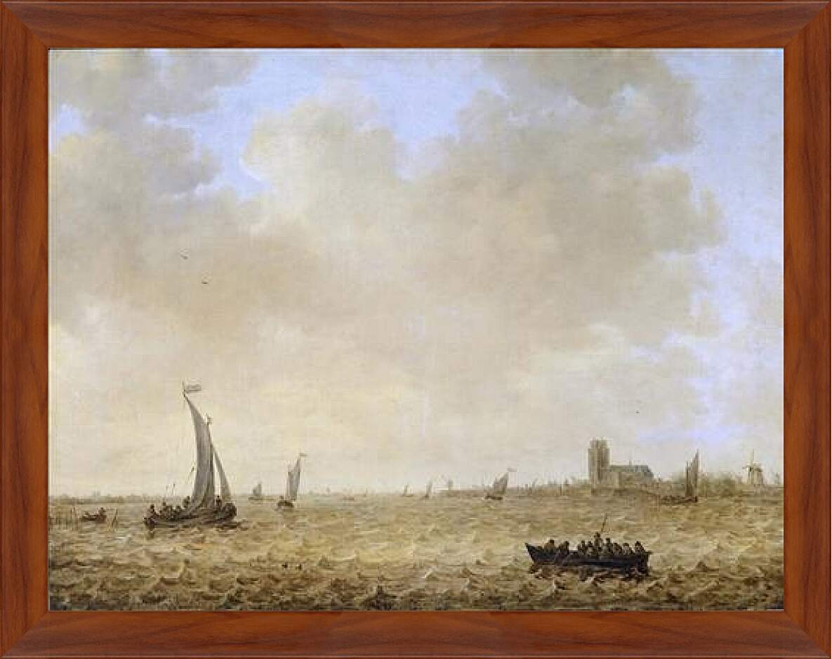 Картина в раме - Вид Дордрехта из Оуде Маас. Ян ван Гойен