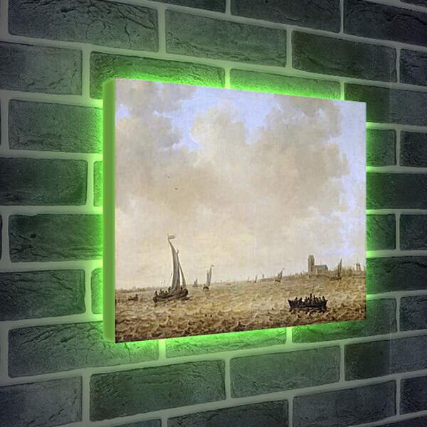 Лайтбокс световая панель - Вид Дордрехта из Оуде Маас. Ян ван Гойен