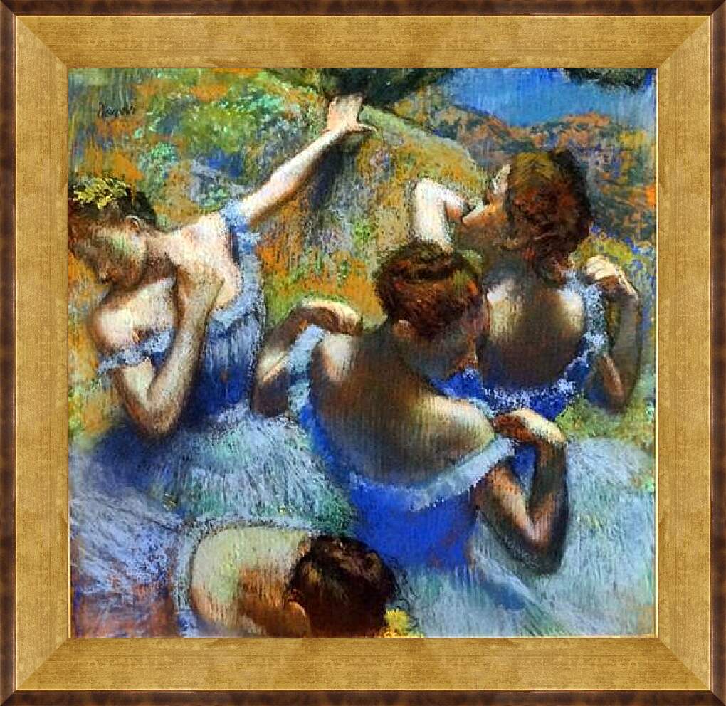 Картина в раме - Blue tancers. Эдгар Дега