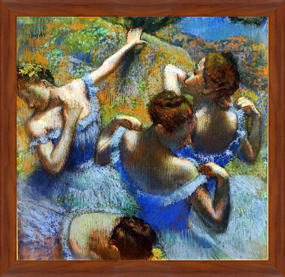 Картина в раме - Blue tancers. Эдгар Дега