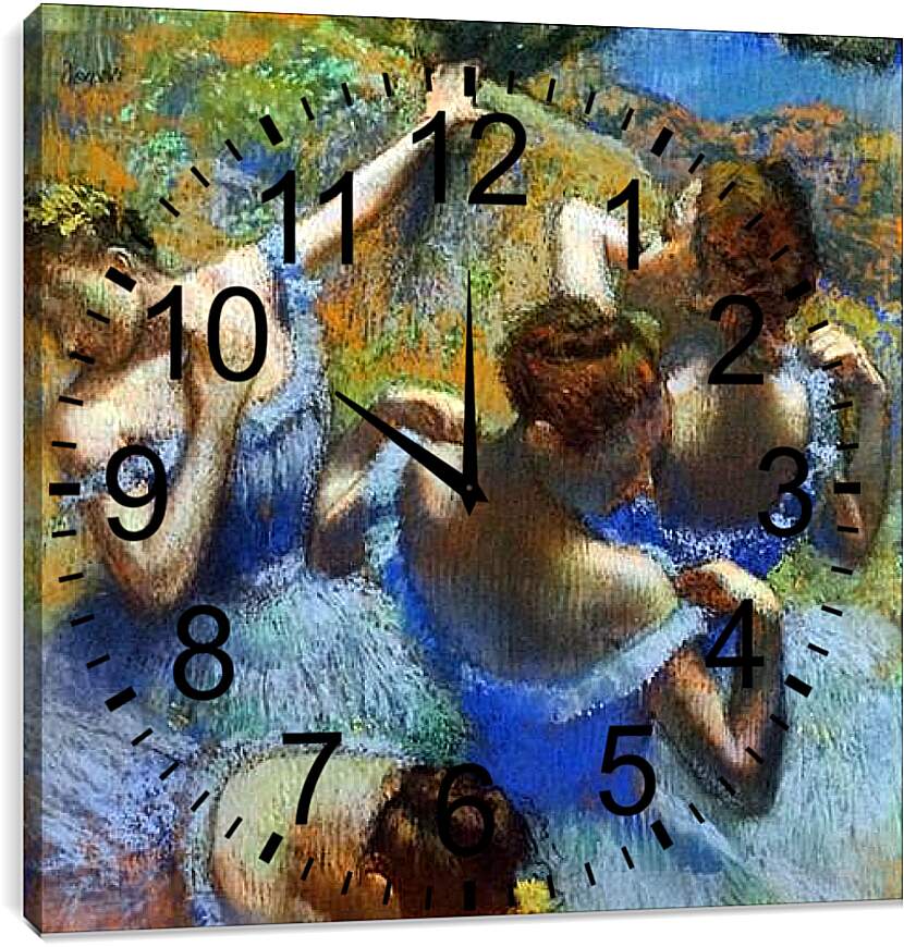 Часы картина - Blue tancers. Эдгар Дега