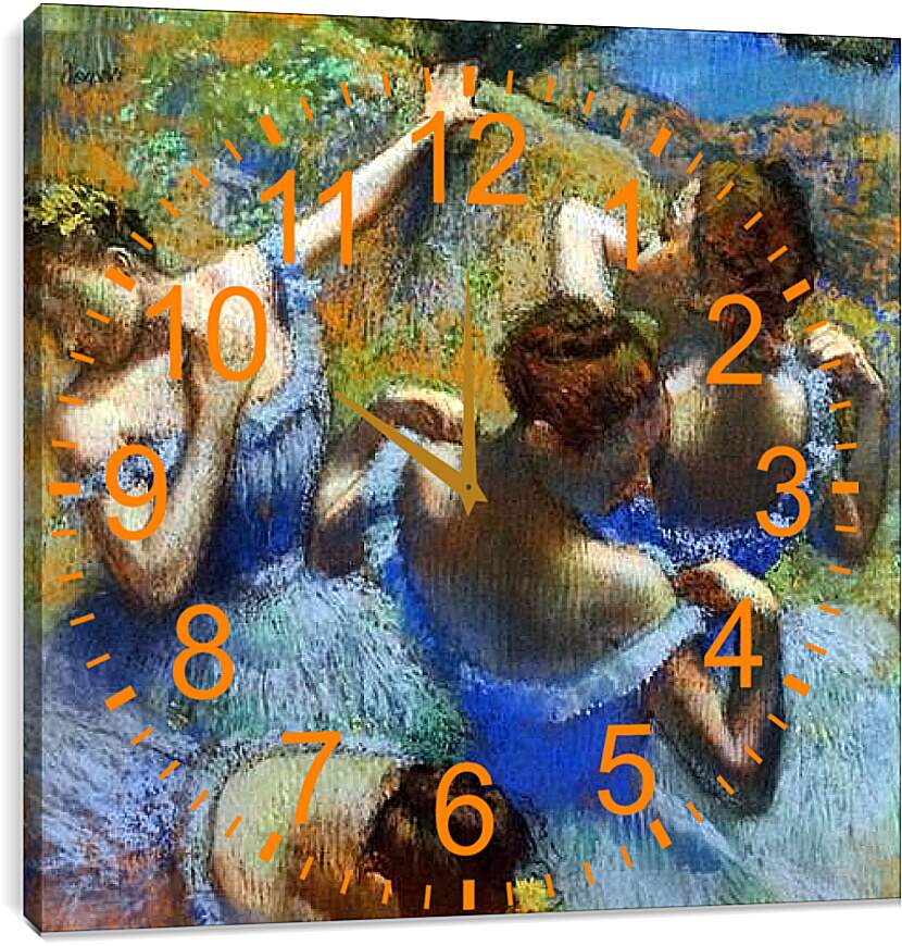 Часы картина - Blue tancers. Эдгар Дега