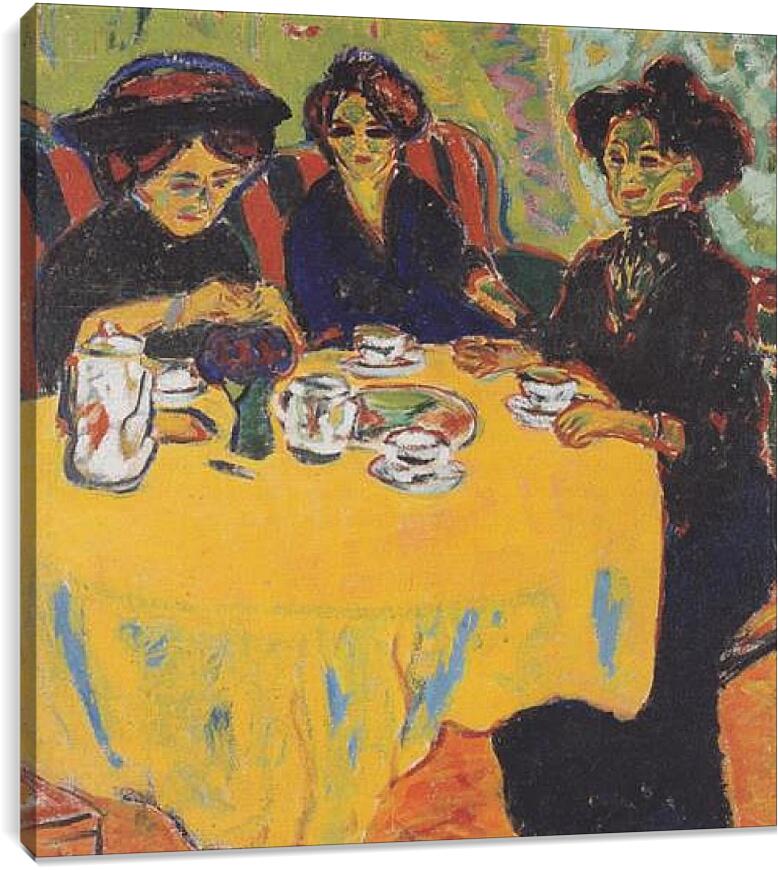 Постер и плакат - Coffee-drinking-women. Эрнст Людвиг Кирхнер