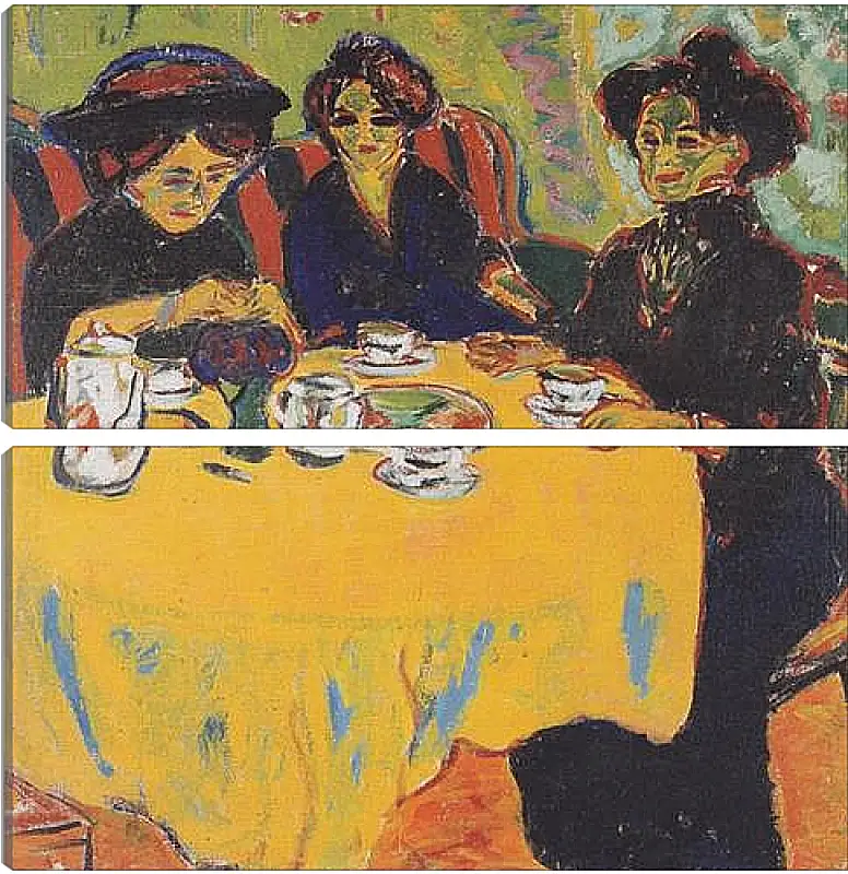 Модульная картина - Coffee-drinking-women. Эрнст Людвиг Кирхнер