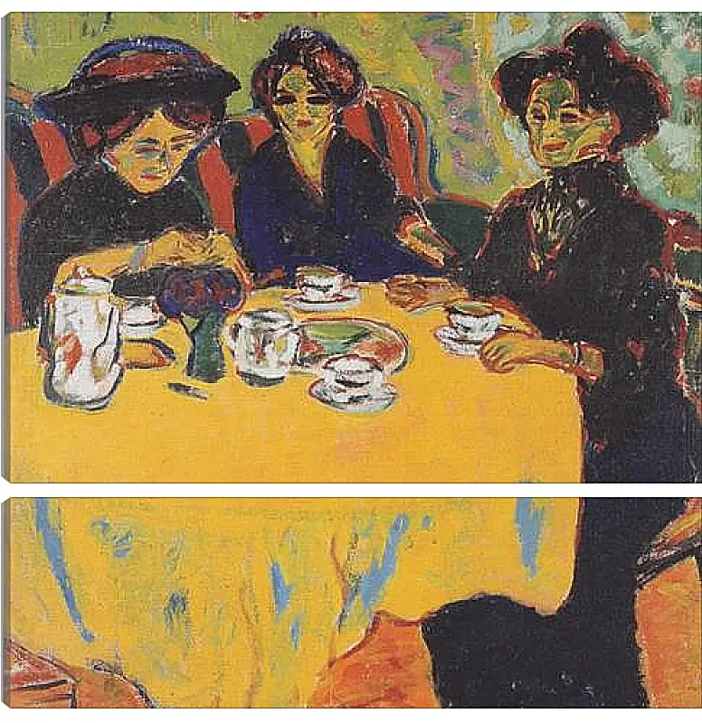 Модульная картина - Coffee-drinking-women. Эрнст Людвиг Кирхнер