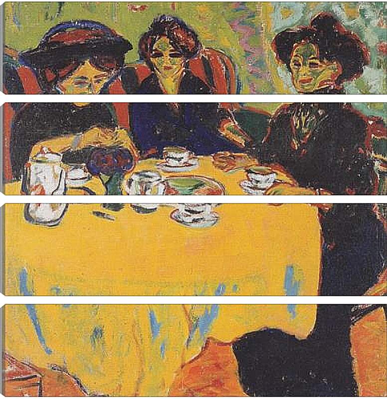 Модульная картина - Coffee-drinking-women. Эрнст Людвиг Кирхнер