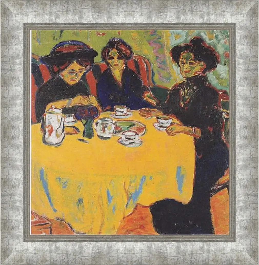 Картина в раме - Coffee-drinking-women. Эрнст Людвиг Кирхнер