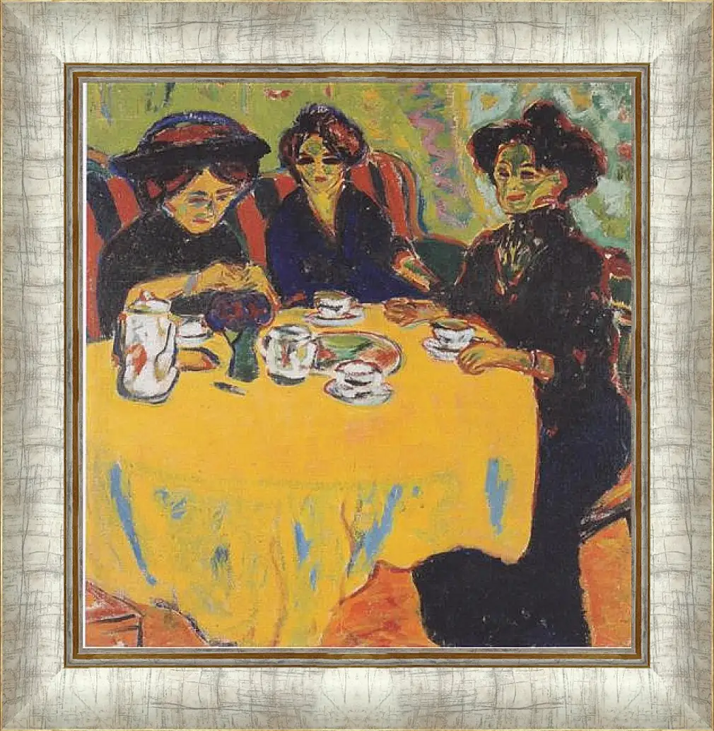 Картина в раме - Coffee-drinking-women. Эрнст Людвиг Кирхнер