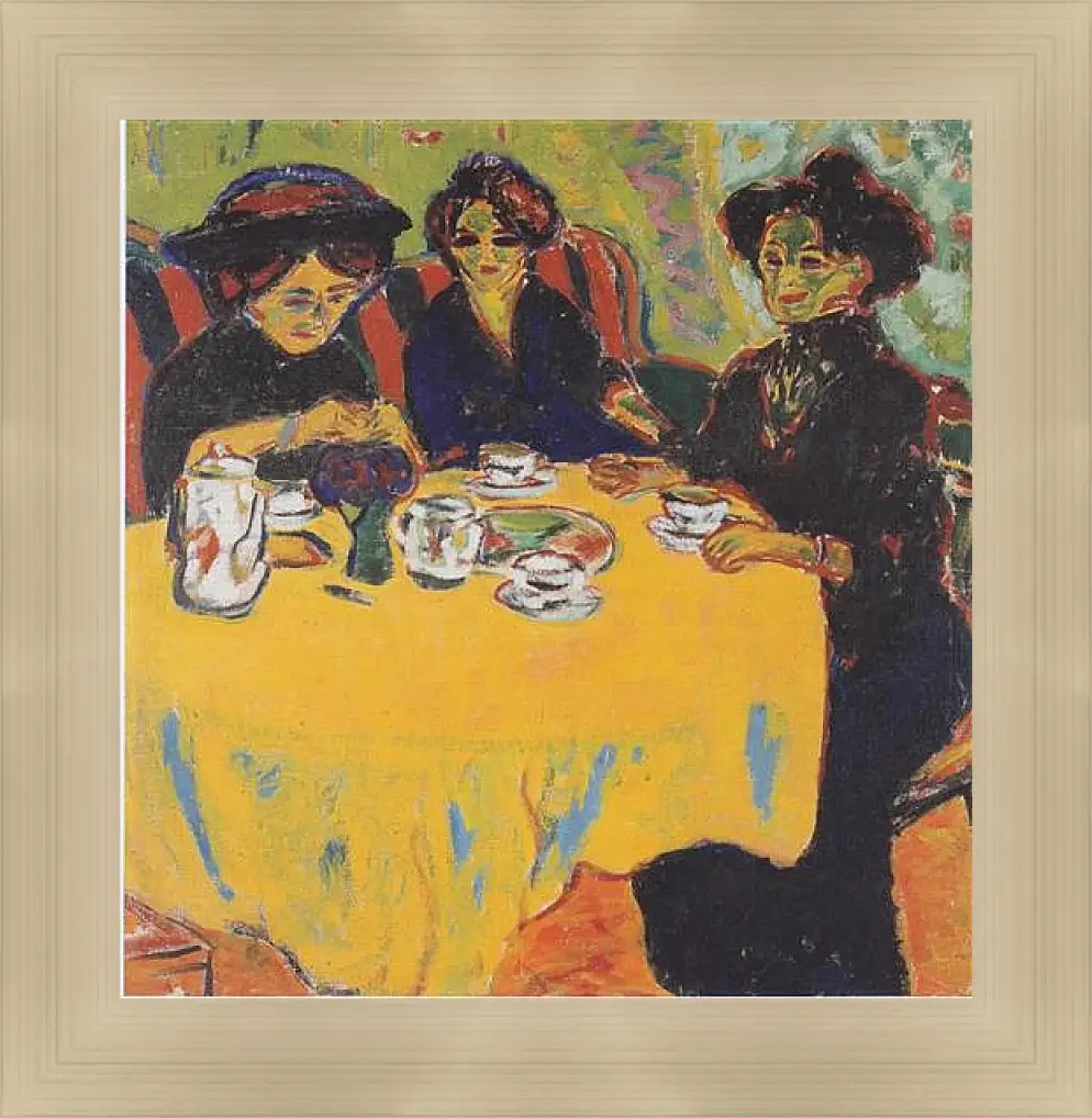 Картина в раме - Coffee-drinking-women. Эрнст Людвиг Кирхнер