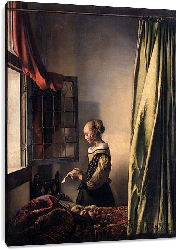 Постер и плакат - Girl Reading a Letter at an Open Window. Ян (Йоханнес) Вермеер