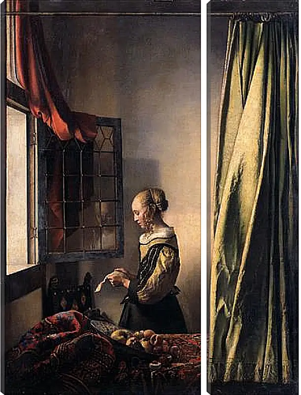 Модульная картина - Girl Reading a Letter at an Open Window. Ян (Йоханнес) Вермеер