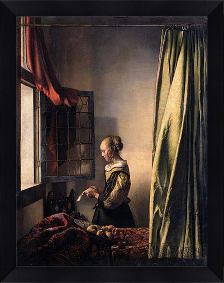 Картина в раме - Girl Reading a Letter at an Open Window. Ян (Йоханнес) Вермеер