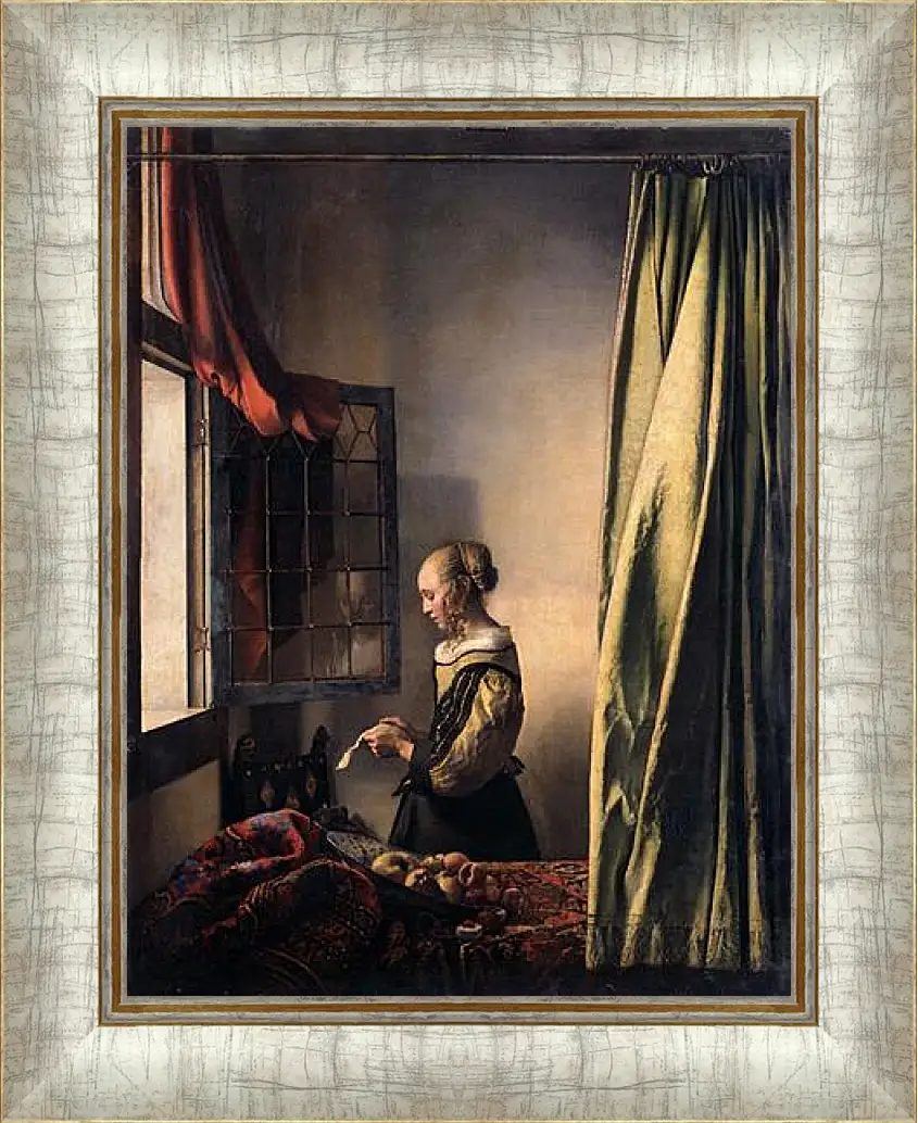 Картина в раме - Girl Reading a Letter at an Open Window. Ян (Йоханнес) Вермеер