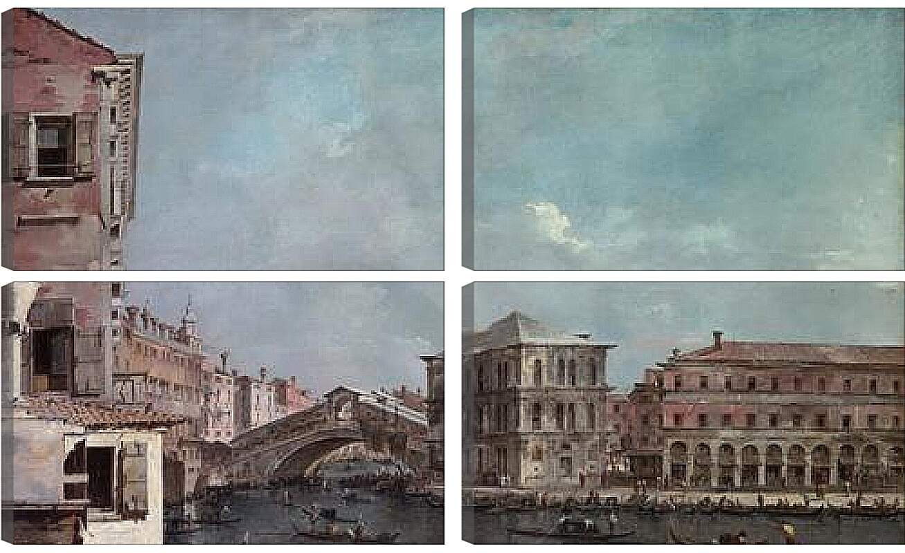 Модульная картина - le grand Canal Pont de Riato. Франческо Гварди