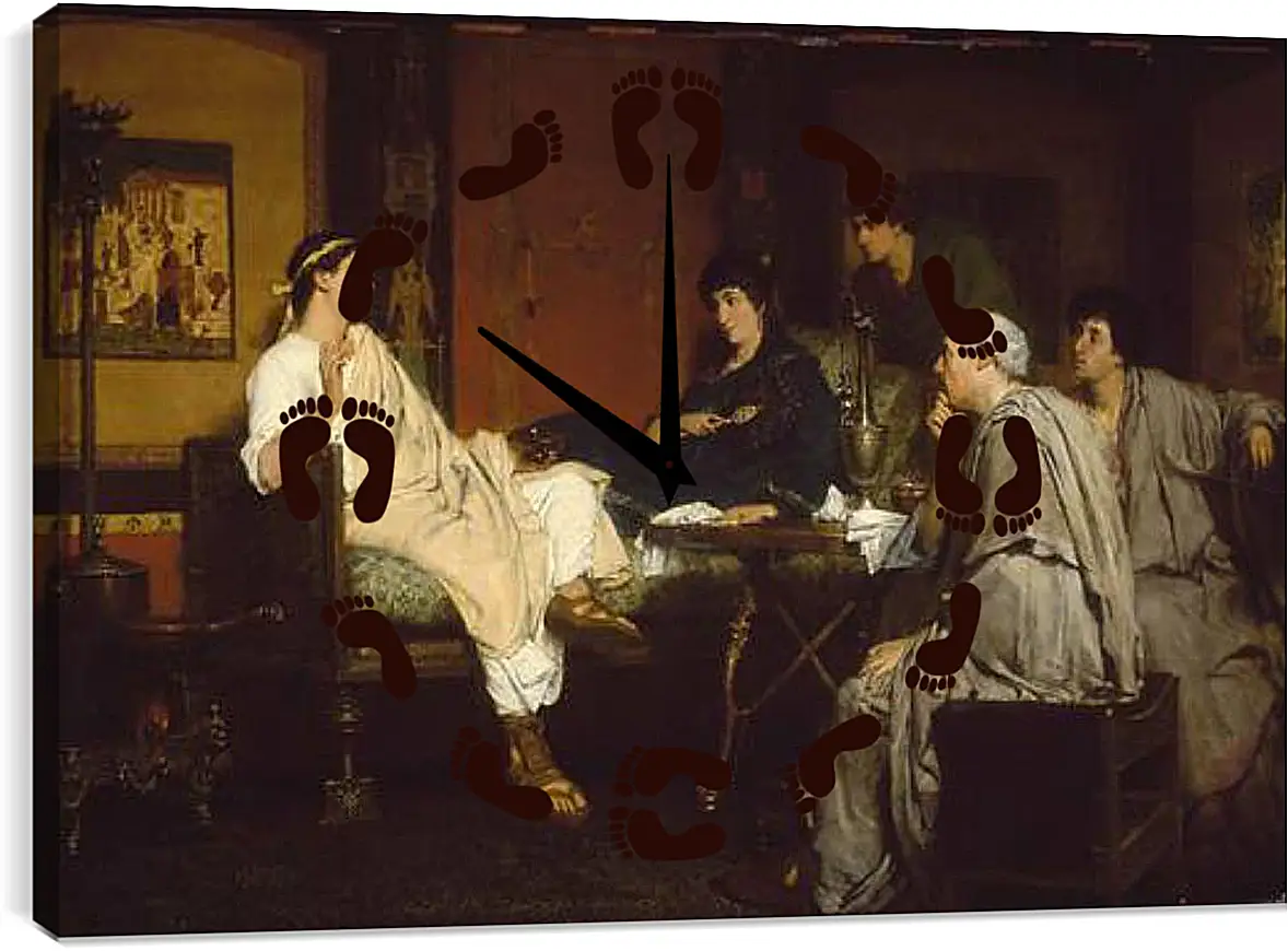 Часы картина - Tibullus at Delias house. Лоуренс Альма-Тадема