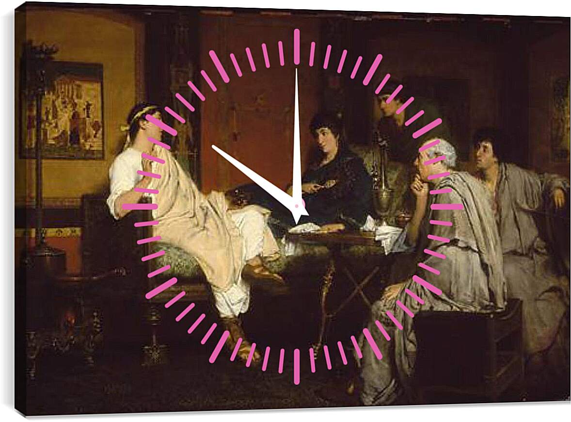 Часы картина - Tibullus at Delias house. Лоуренс Альма-Тадема