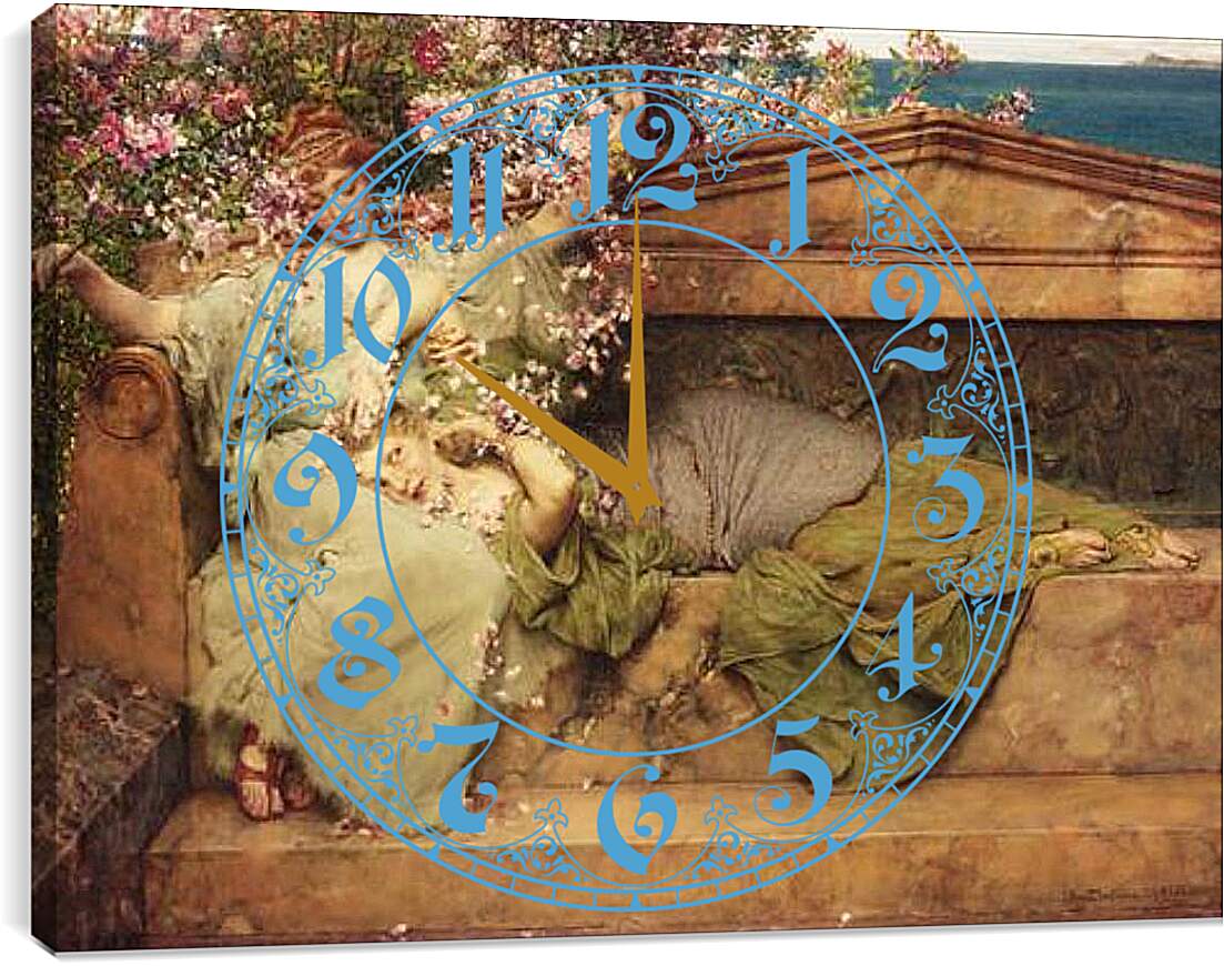 Часы картина - In The Rose Garden. Лоуренс Альма-Тадема