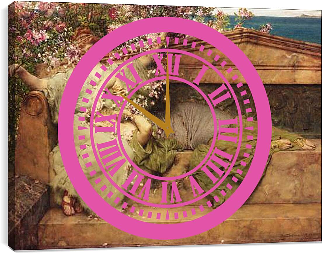 Часы картина - In The Rose Garden. Лоуренс Альма-Тадема