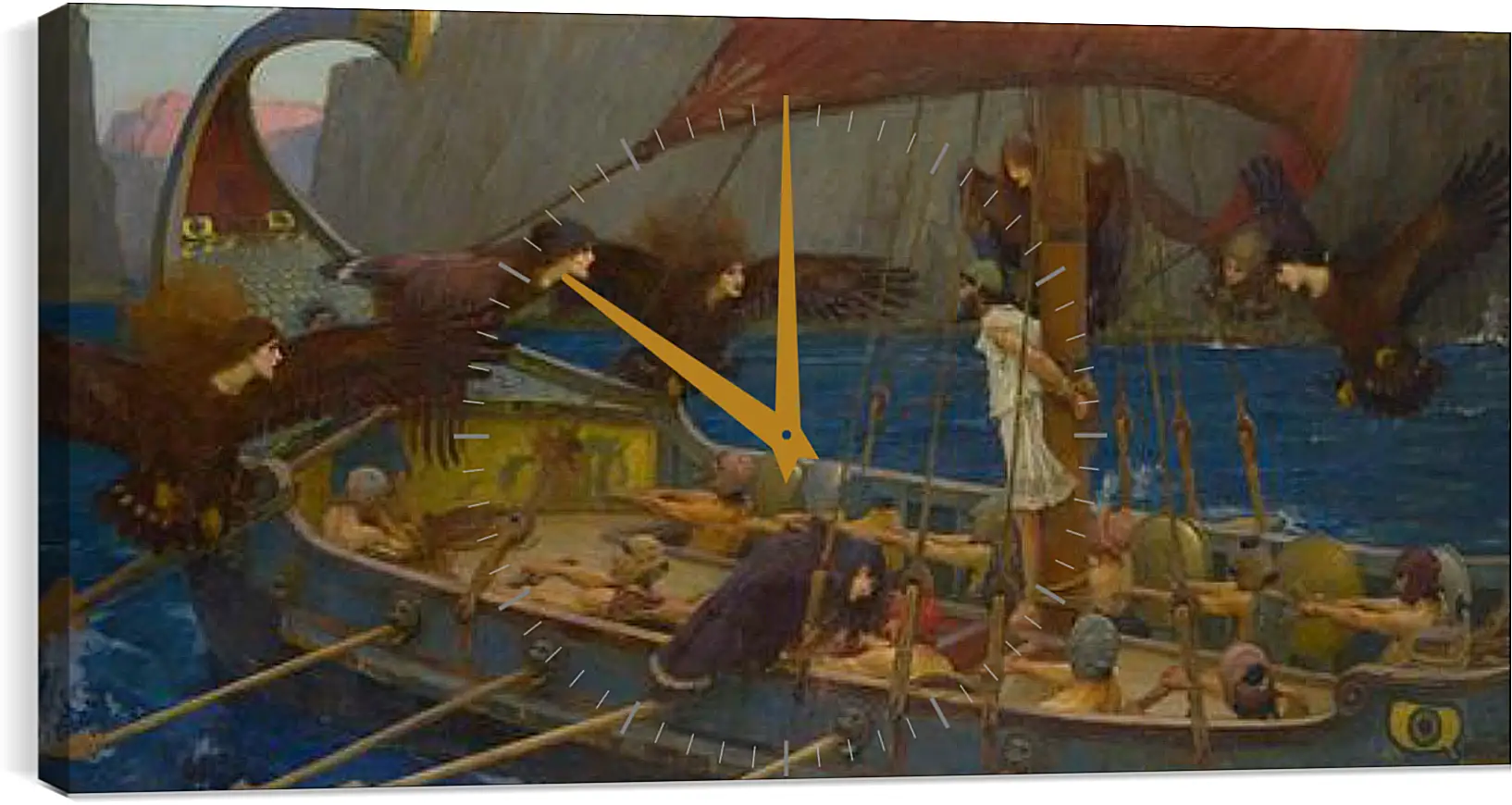 Часы картина - Ulysses and the Sirens. Джон Уотерхаус