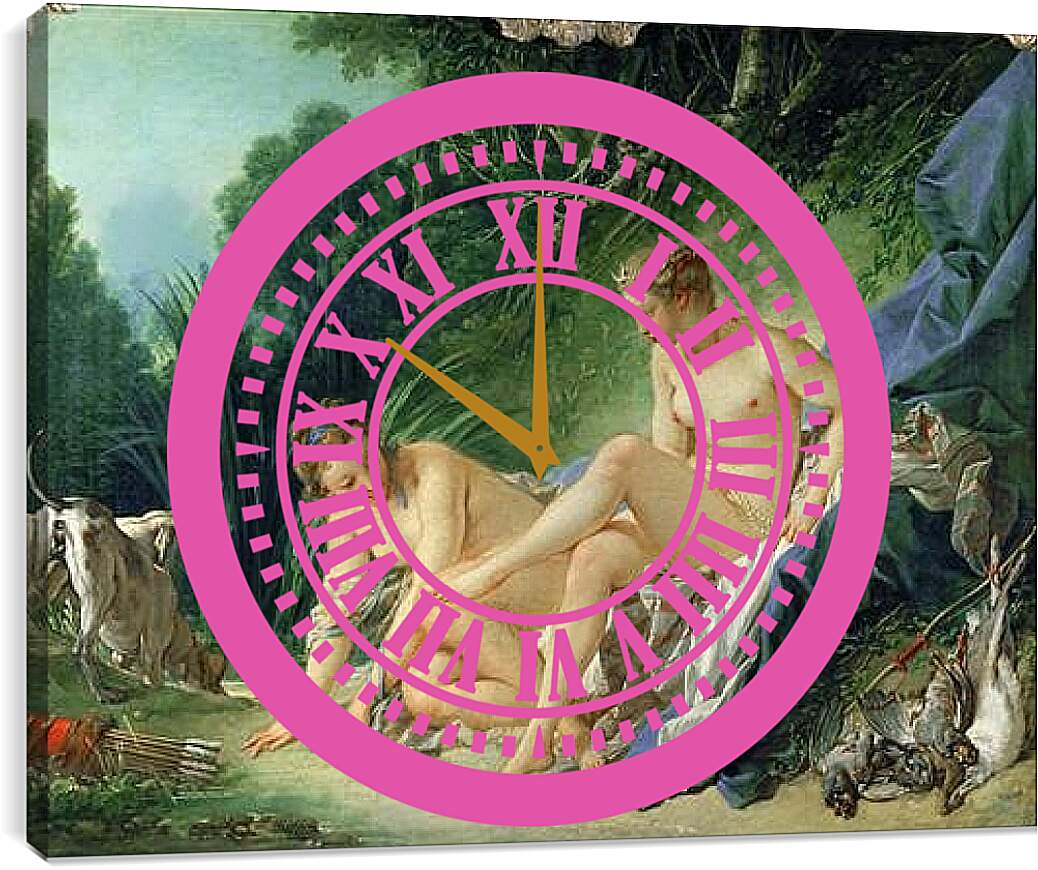 Часы картина - Diana after swimming. Франсуа Буше