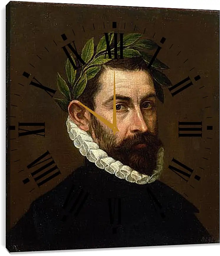 Часы картина - Portrait of the Poet Alonso Ercilla y Zuniga. Эль Греко