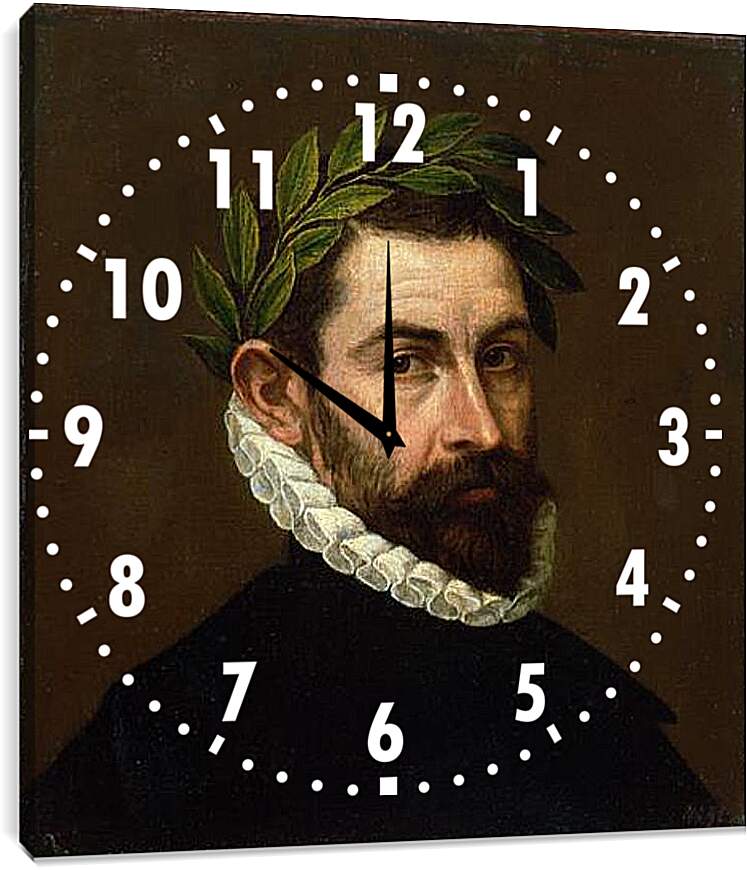 Часы картина - Portrait of the Poet Alonso Ercilla y Zuniga. Эль Греко
