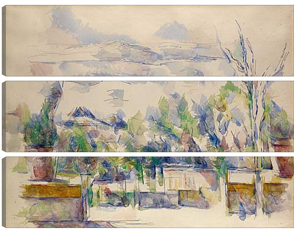 Модульная картина - The Terrace at the Garden at Les Lauve. Поль Сезанн