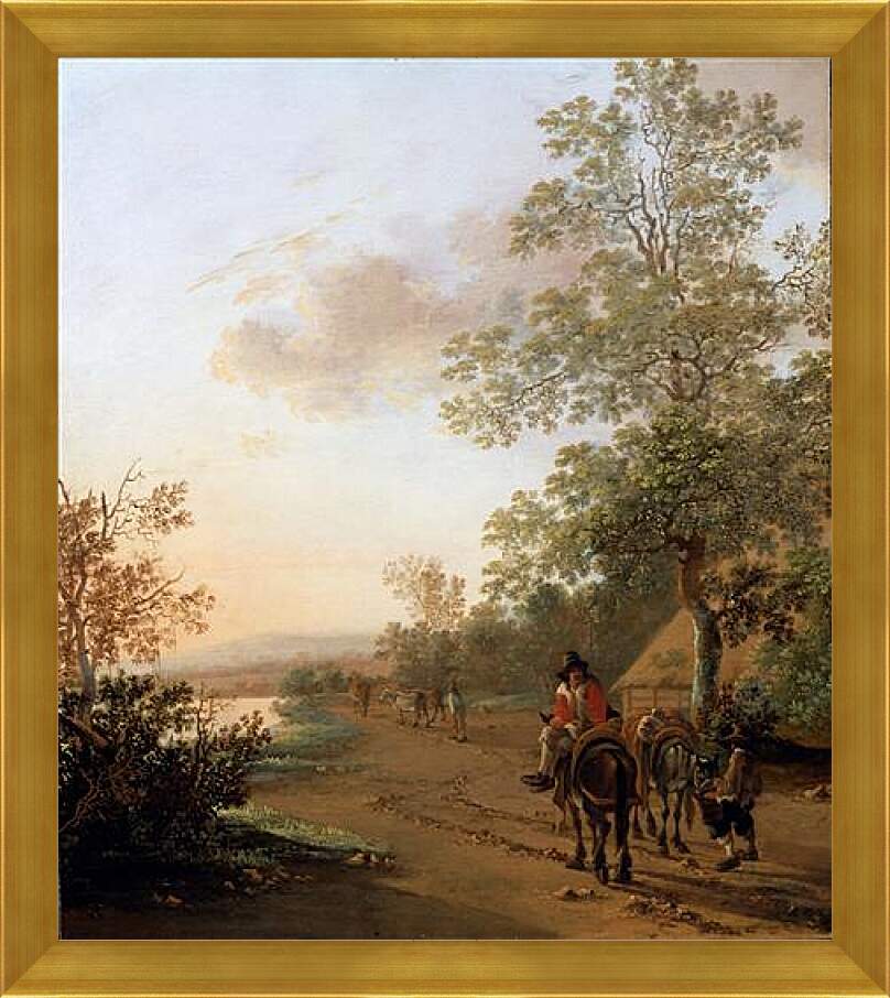 Картина в раме - Дорога по берегу озера. Ян Бот