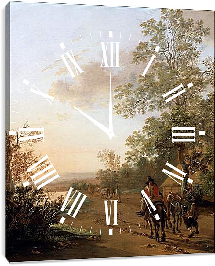 Часы картина - Дорога по берегу озера. Ян Бот