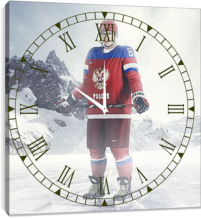 Часы картина - Овечкин на льду. Сборная России по хоккею