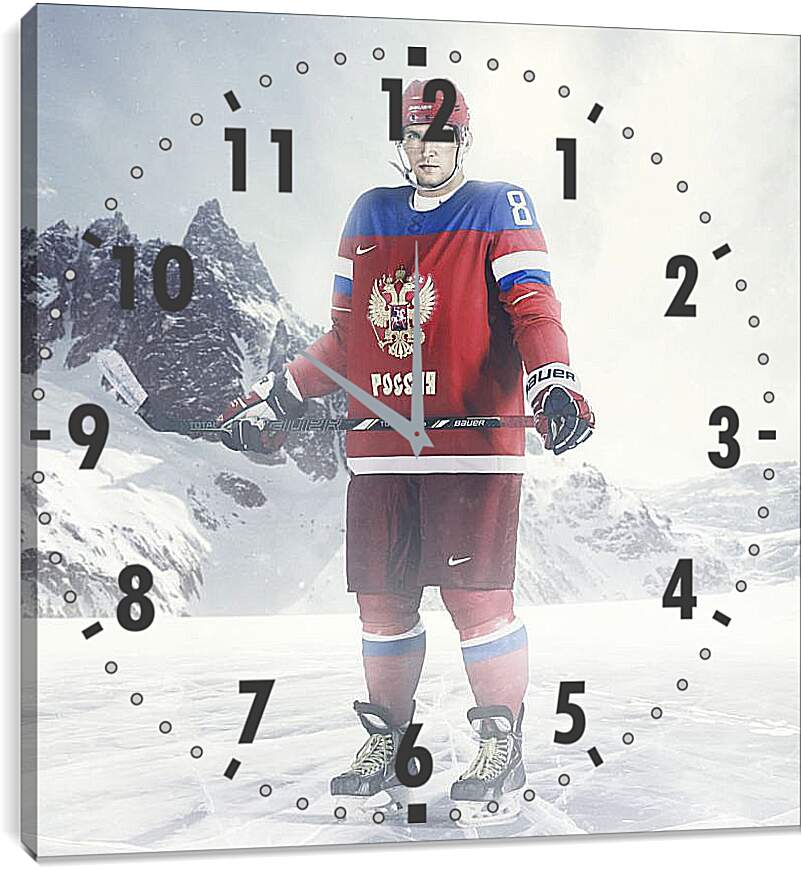 Часы картина - Овечкин на льду. Сборная России по хоккею