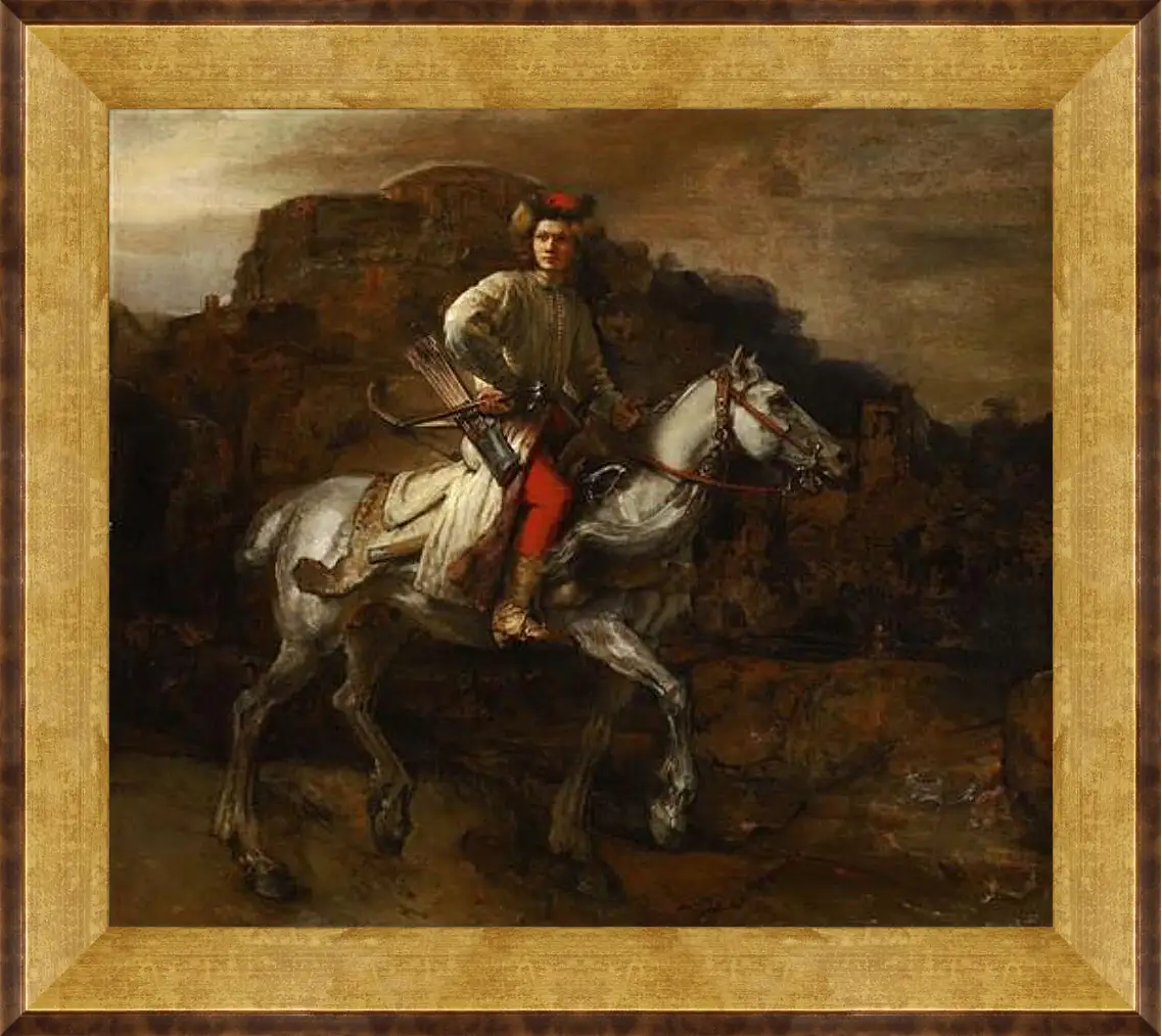 Картина в раме - The Polish Rider. Польский всадник. Рембрандт