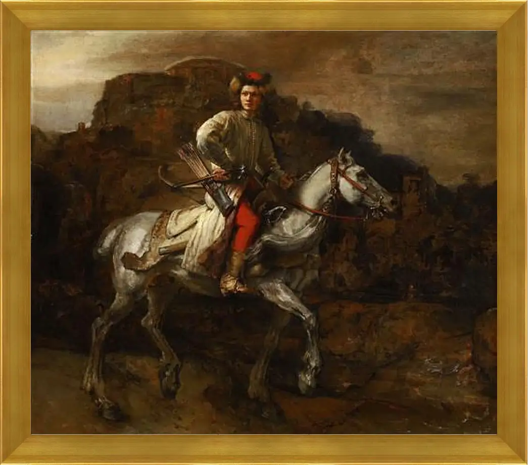 Картина в раме - The Polish Rider. Польский всадник. Рембрандт