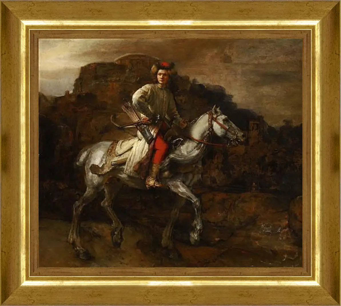 Картина в раме - The Polish Rider. Польский всадник. Рембрандт