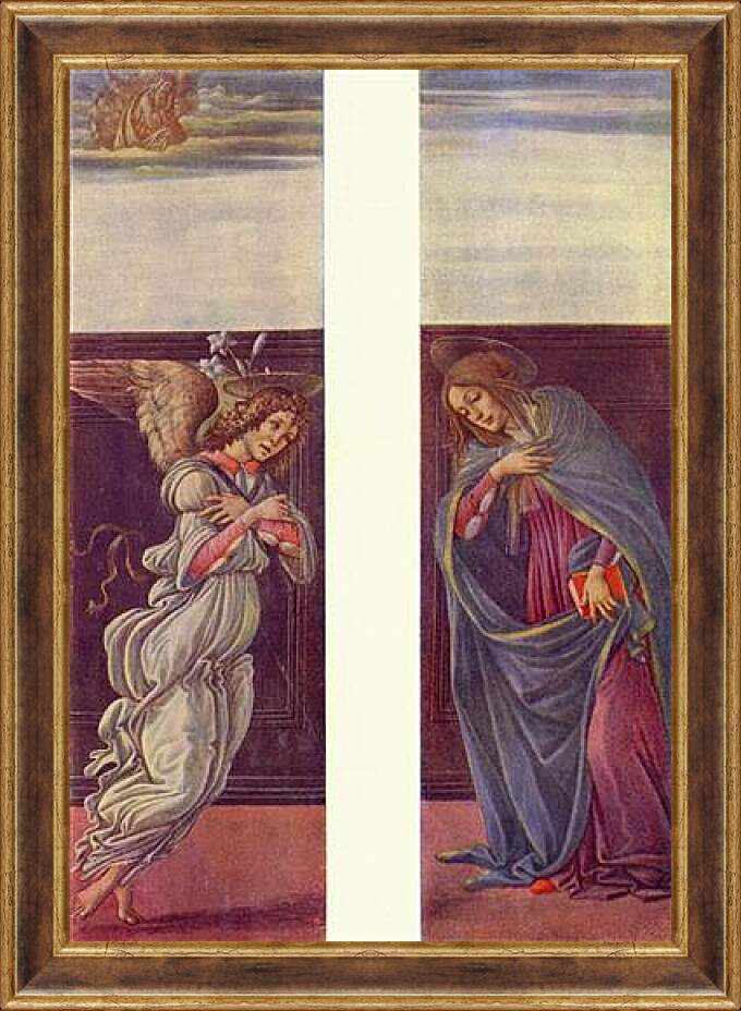 Картина в раме - Алтарь Страшного суда, створка: Благовещение. Сандро Боттичелли
