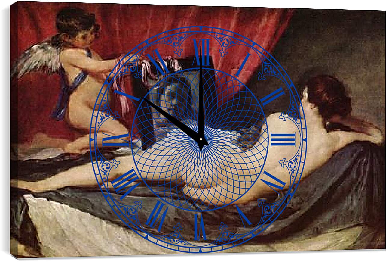 Часы картина - Венера с зеркалом. Диего Веласкес
