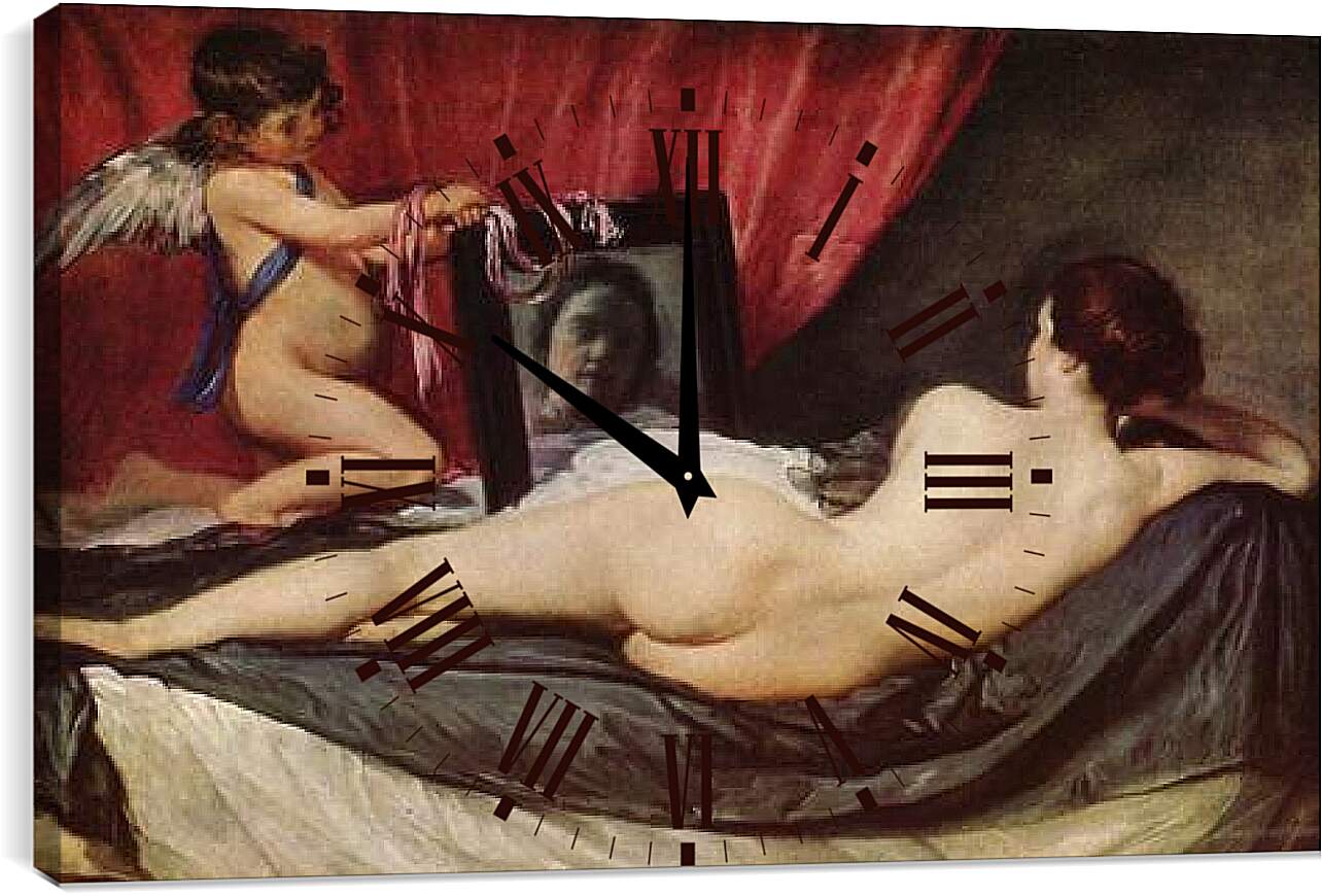 Часы картина - Венера с зеркалом. Диего Веласкес