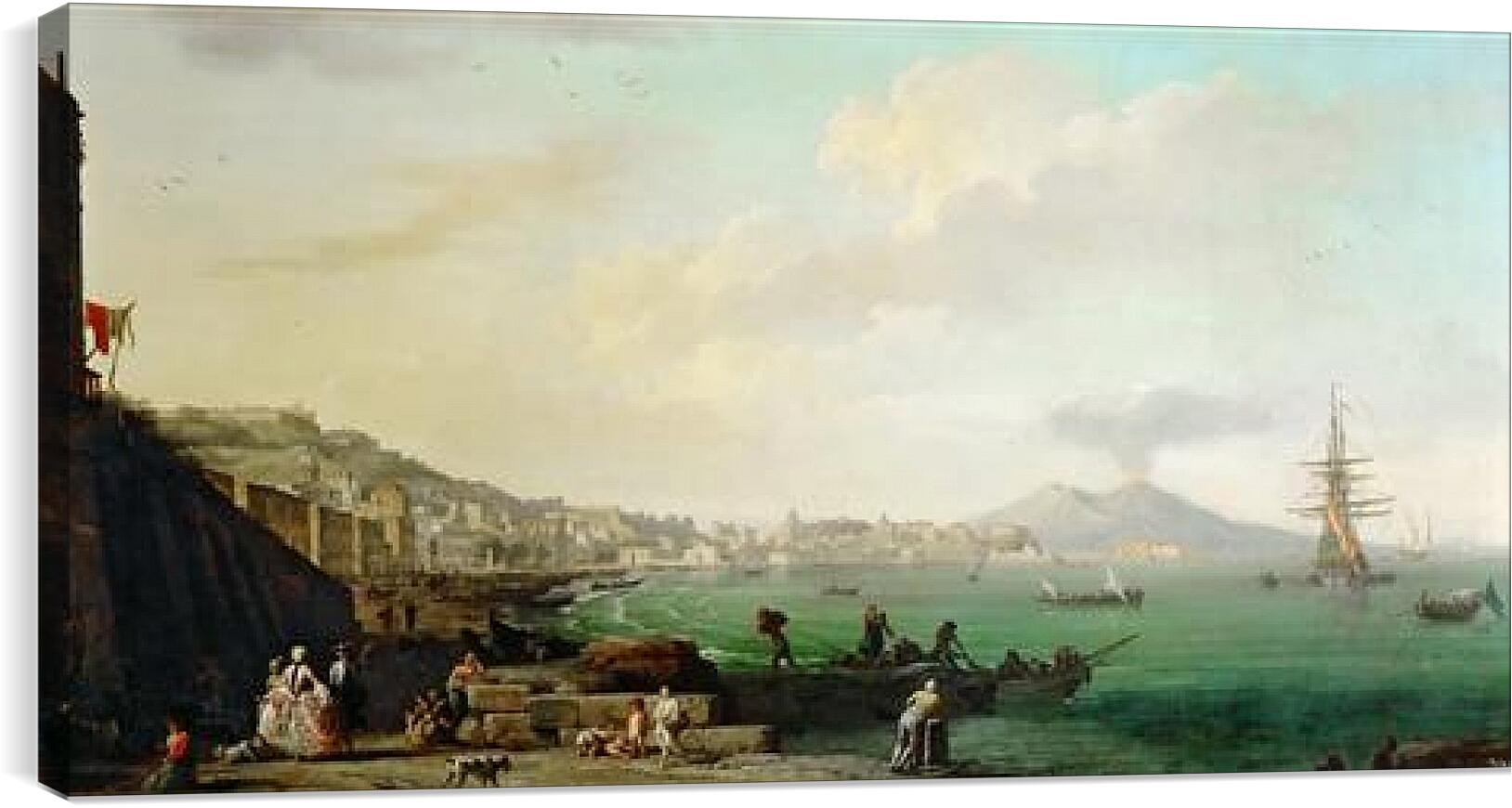 Постер и плакат - View of Naples with Mt. Vesuvius. Клод Жозеф Верне
