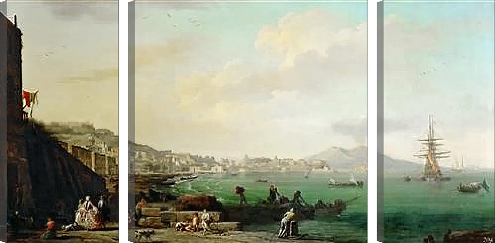 Модульная картина - View of Naples with Mt. Vesuvius. Клод Жозеф Верне