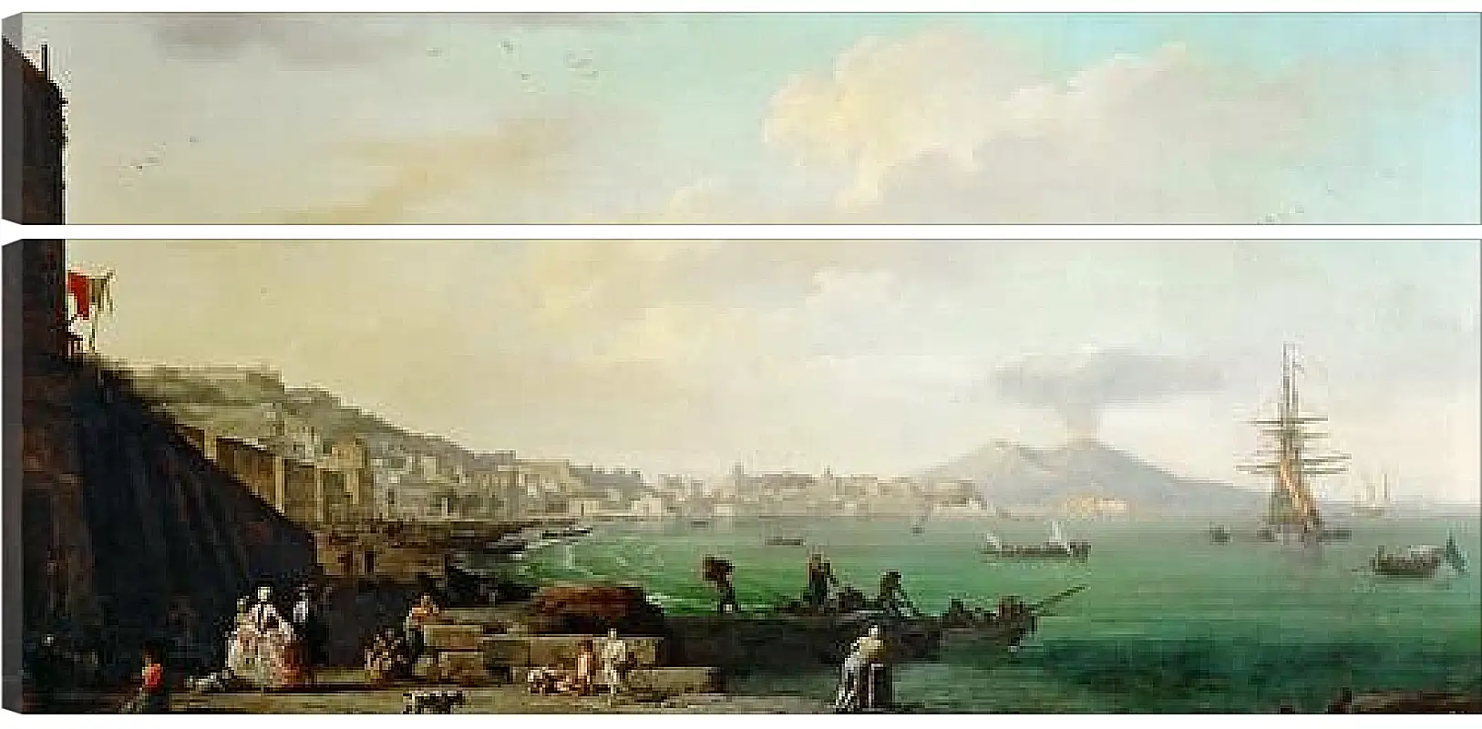 Модульная картина - View of Naples with Mt. Vesuvius. Клод Жозеф Верне
