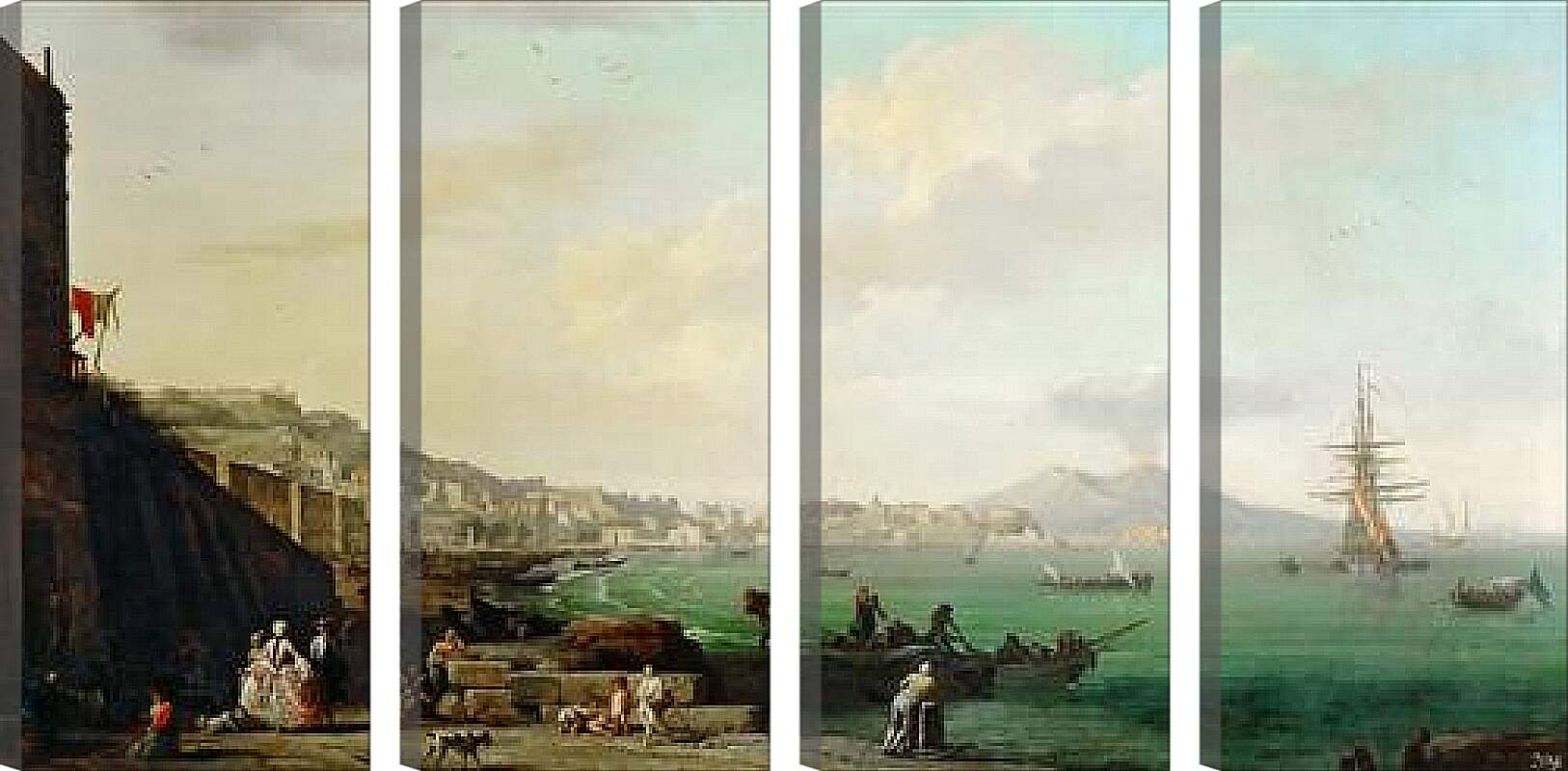 Модульная картина - View of Naples with Mt. Vesuvius. Клод Жозеф Верне