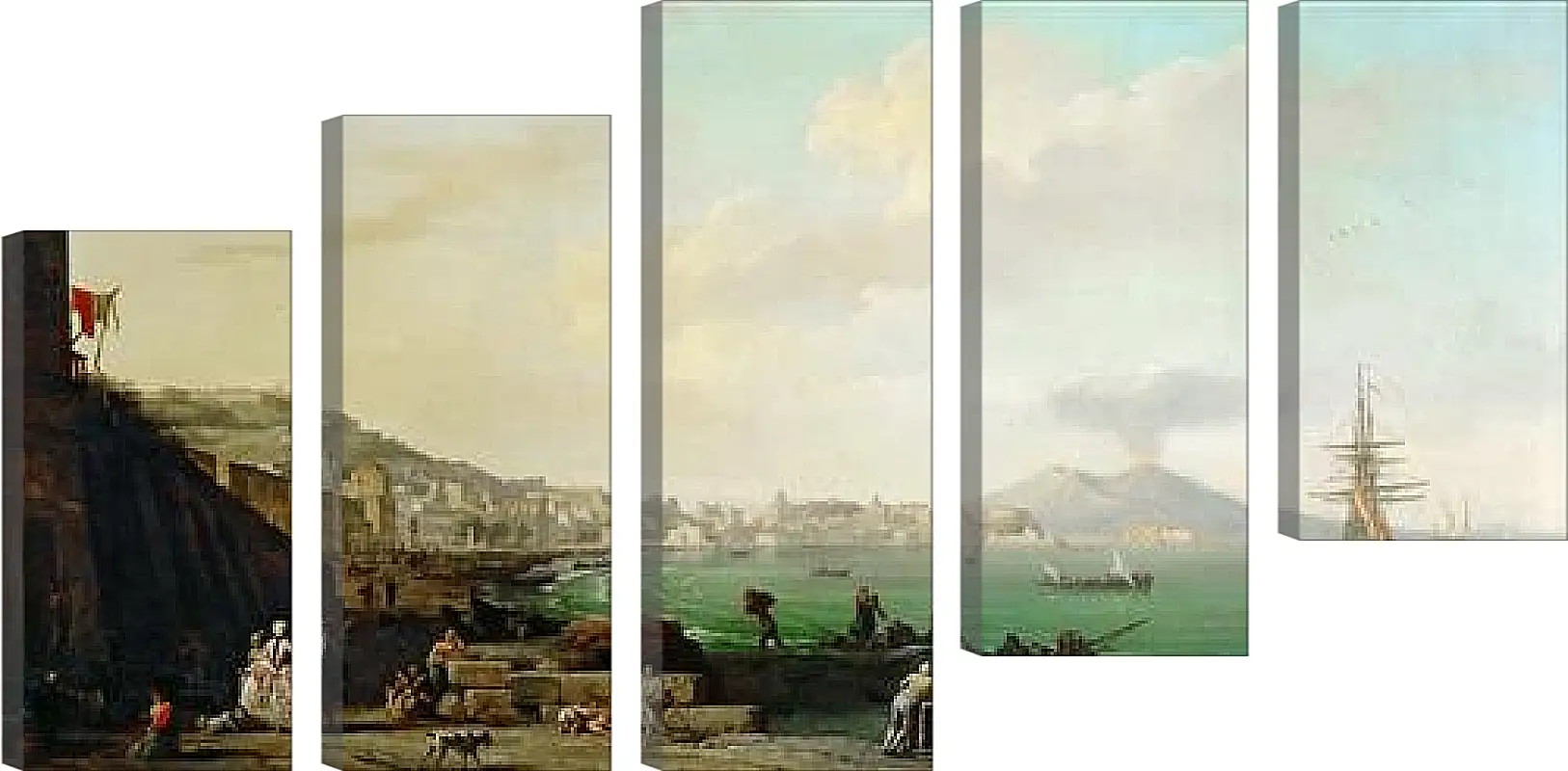 Модульная картина - View of Naples with Mt. Vesuvius. Клод Жозеф Верне