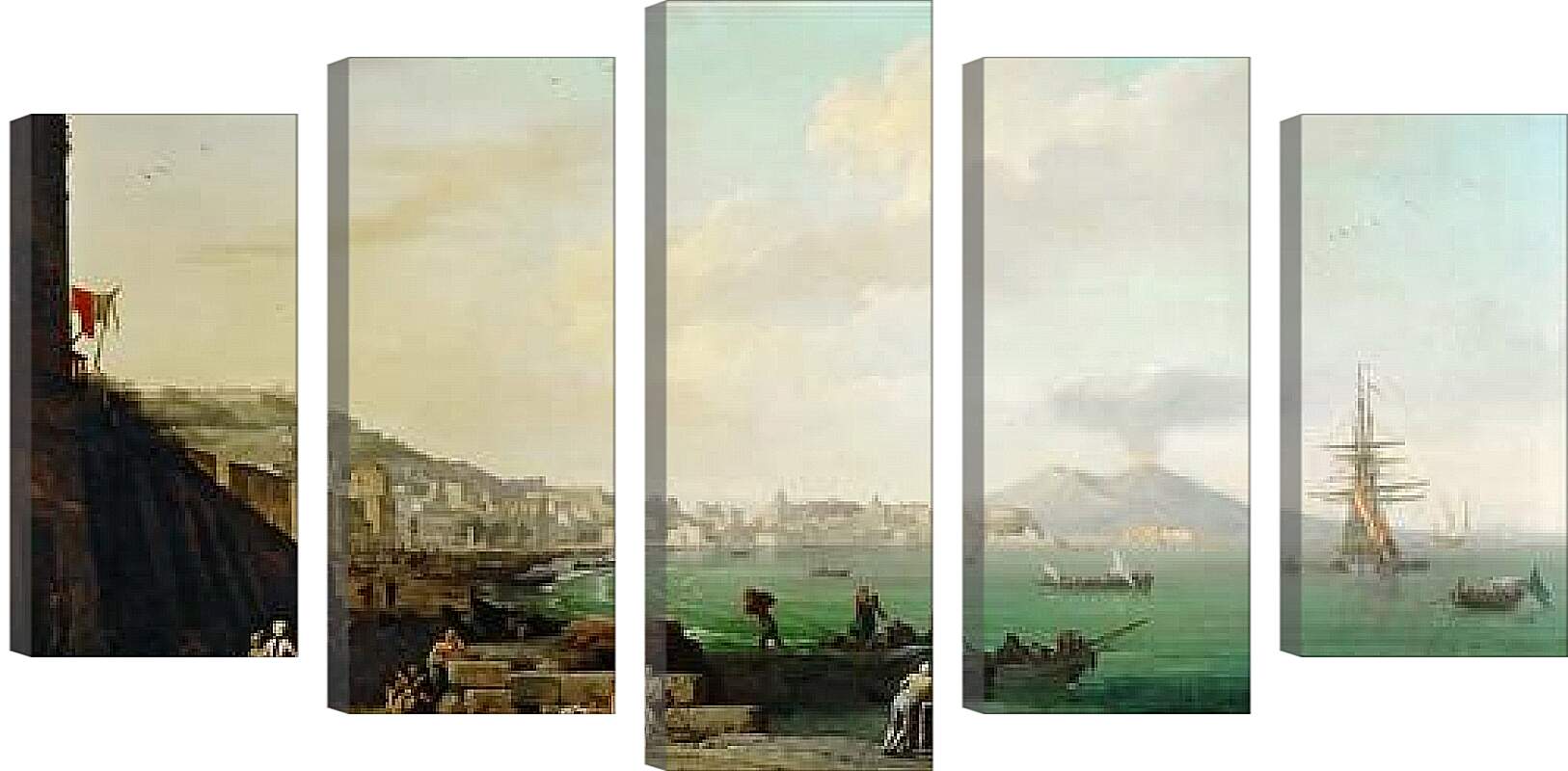 Модульная картина - View of Naples with Mt. Vesuvius. Клод Жозеф Верне