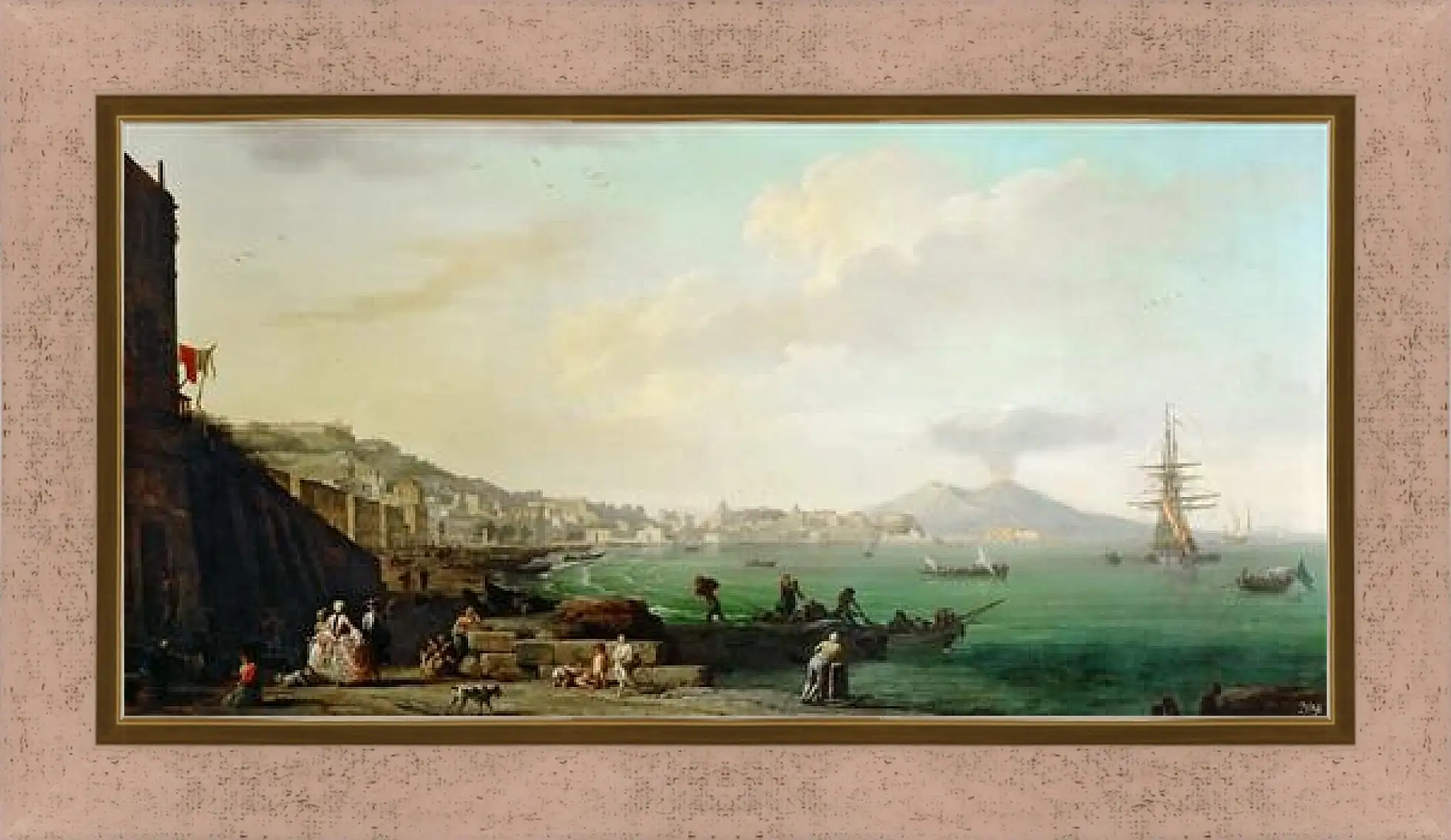 Картина в раме - View of Naples with Mt. Vesuvius. Клод Жозеф Верне